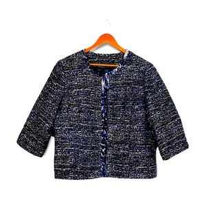 Coldwater Creek X-Large Purple Tweed 3/4 Sleeve Blazer Jacket